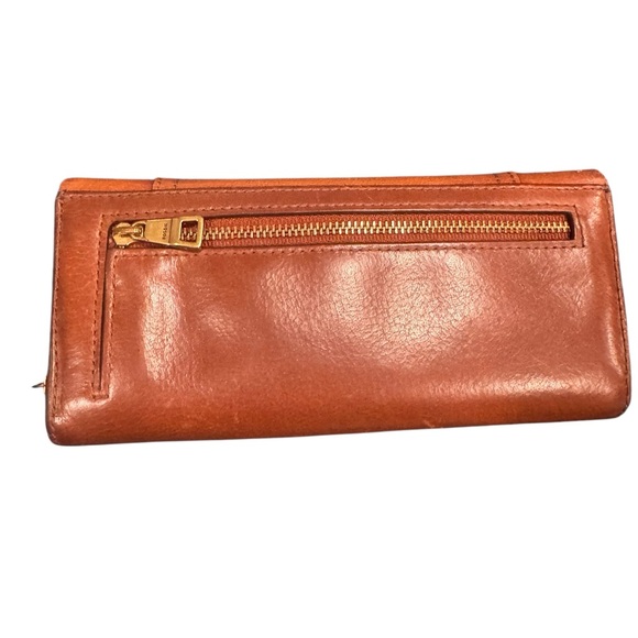 Fossil Orange Leather Zip Clutch Wallet - Picture 5 of 11